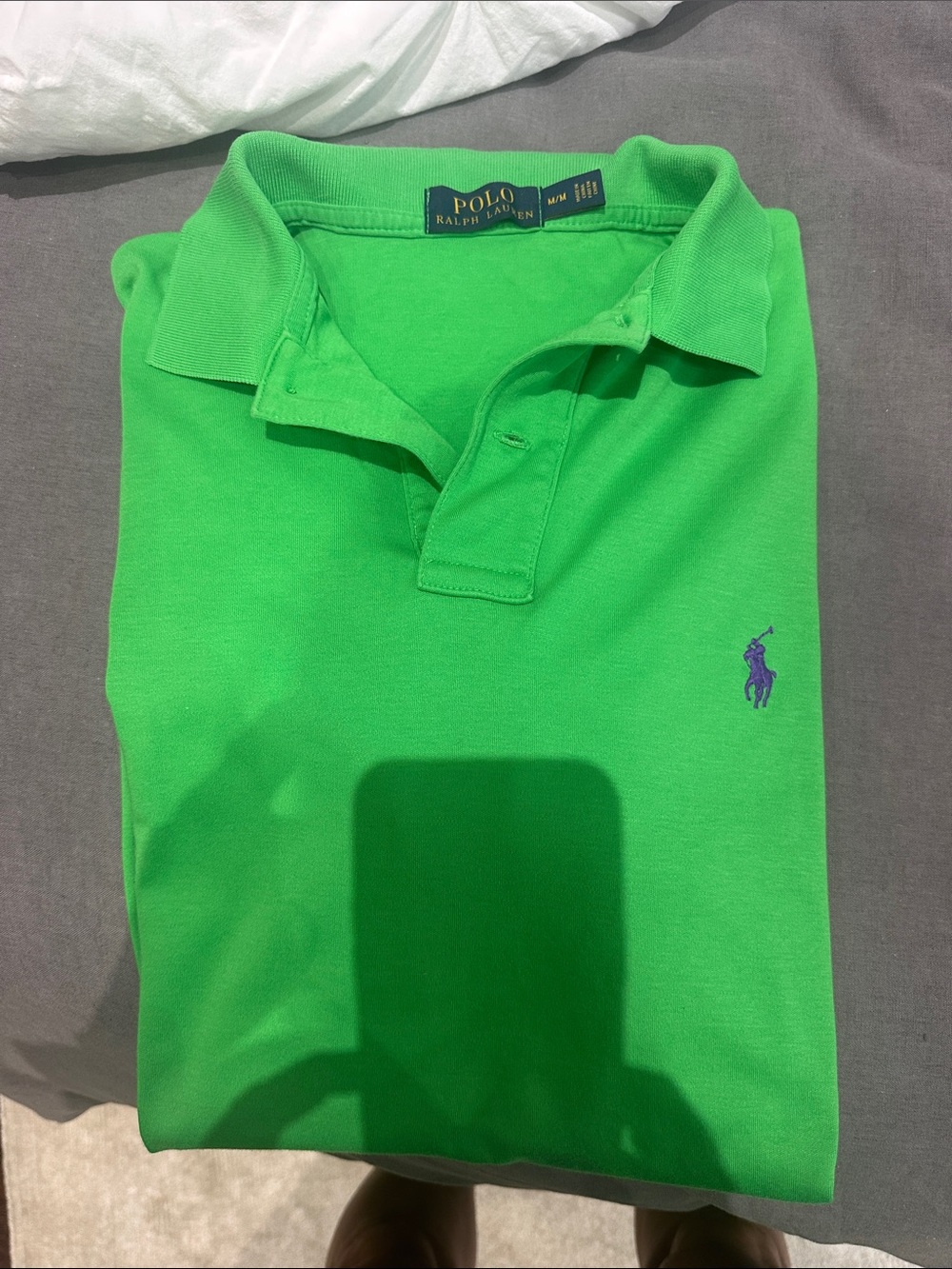 Ralph Lauren Polo Shirt - Bright Green with Purple Pony